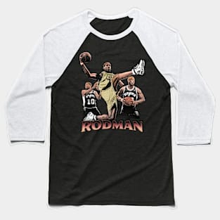 Dennis Rodman Haftone Style Baseball T-Shirt